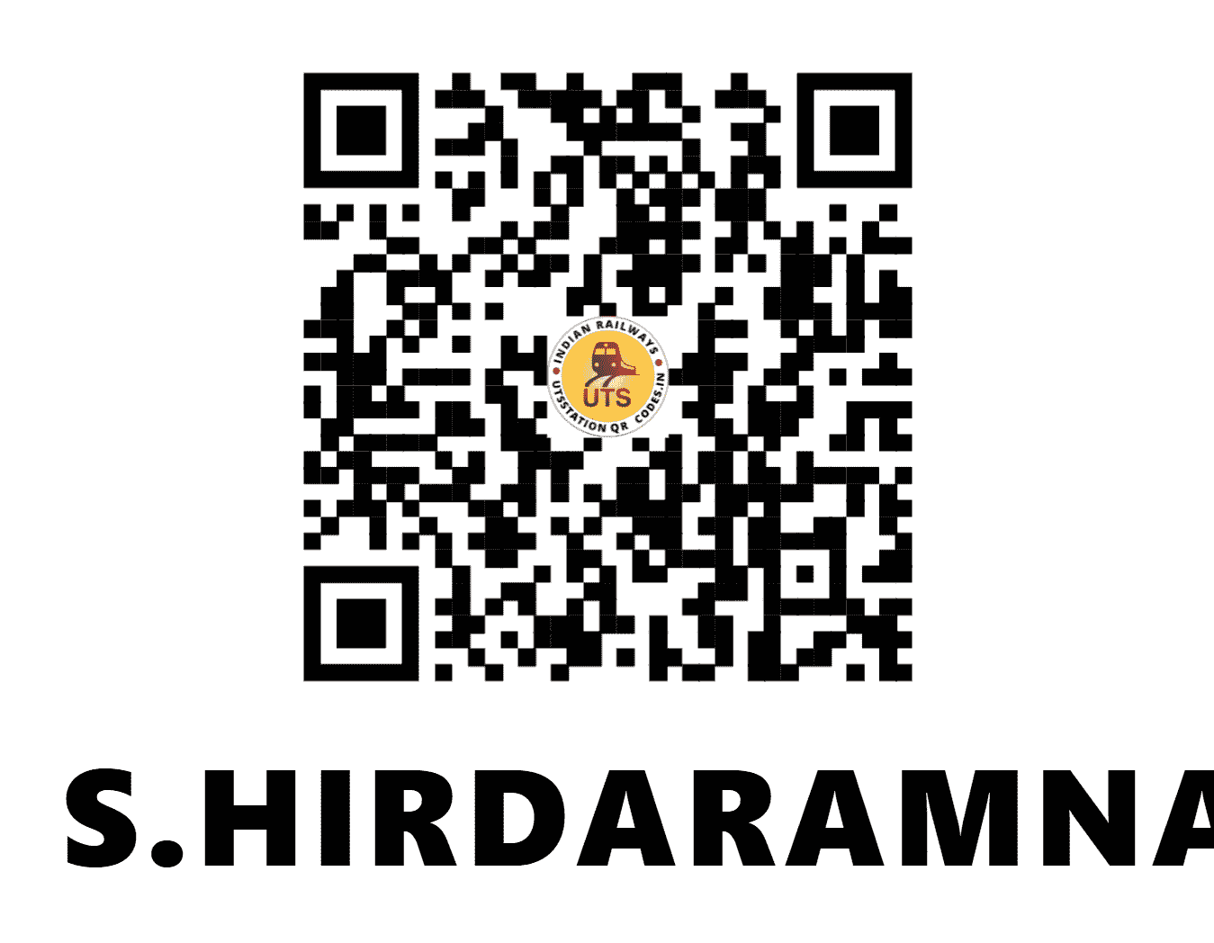 UTS QR Code for S.HIRDARAMNAGAR - SHRN (WC - MADHYA PRADESH)
